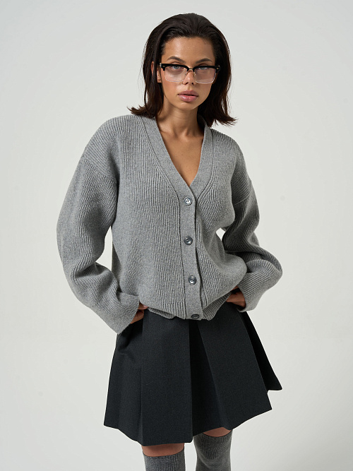 Кардиган серый-меланж   