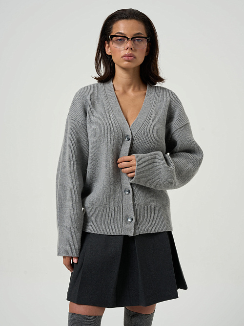 Кардиган серый-меланж   