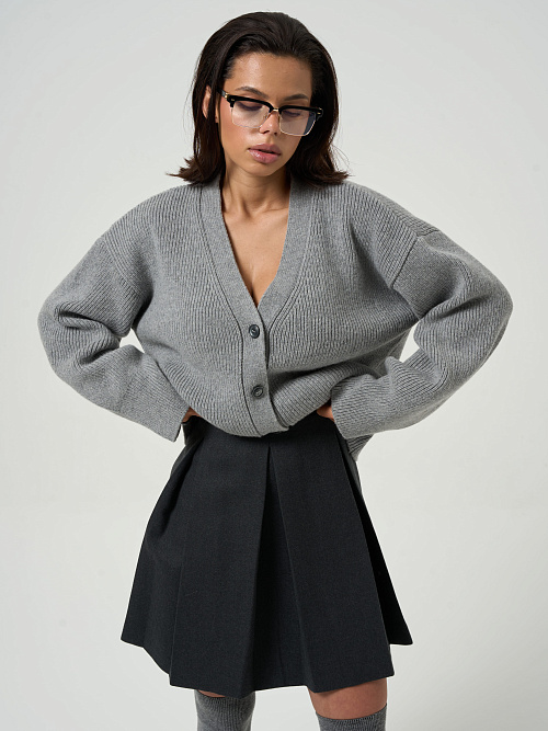 Кардиган серый-меланж   